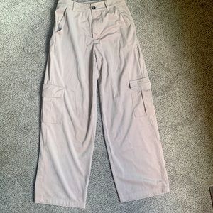 Beige Flap Pocket Cord Pants